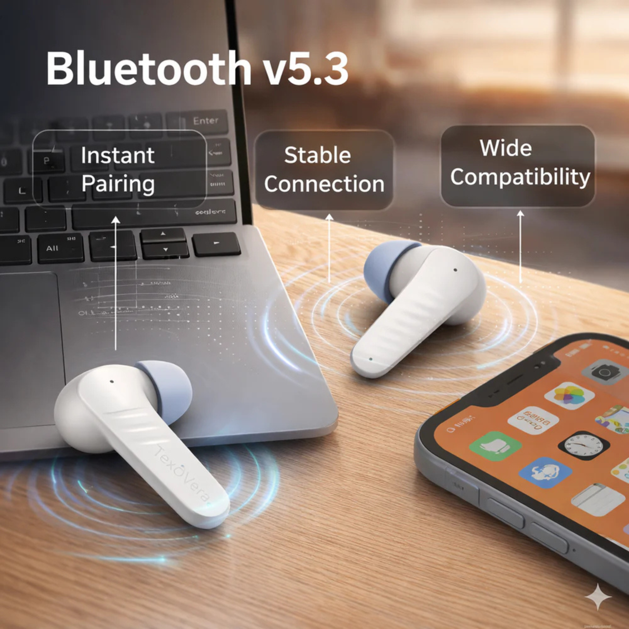 FARISHTAY Wireless Earbuds – Calm Sound, Elegant Style