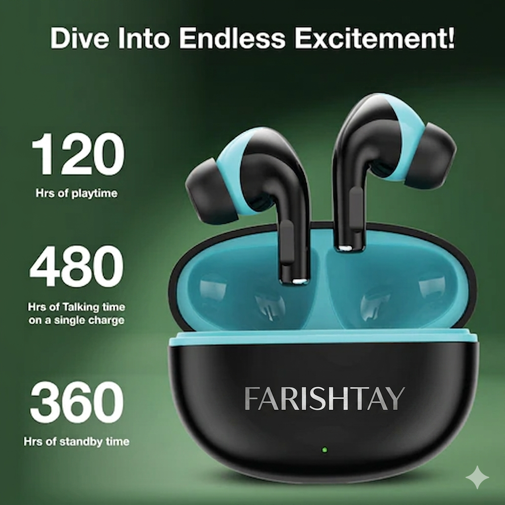 FARISHTAY Wireless Earbuds with Deep Bass & HD Sound