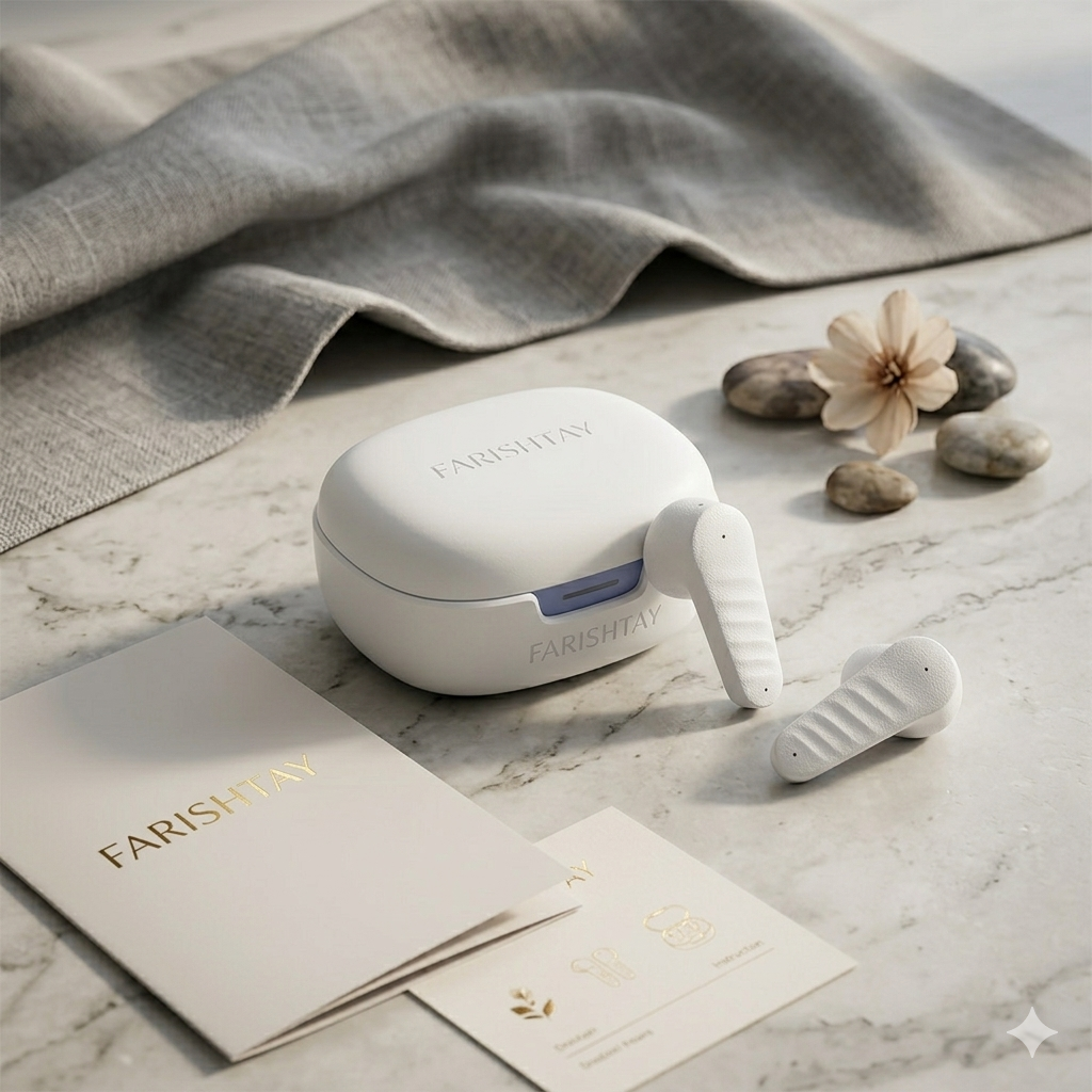 FARISHTAY Wireless Earbuds – Calm Sound, Elegant Style