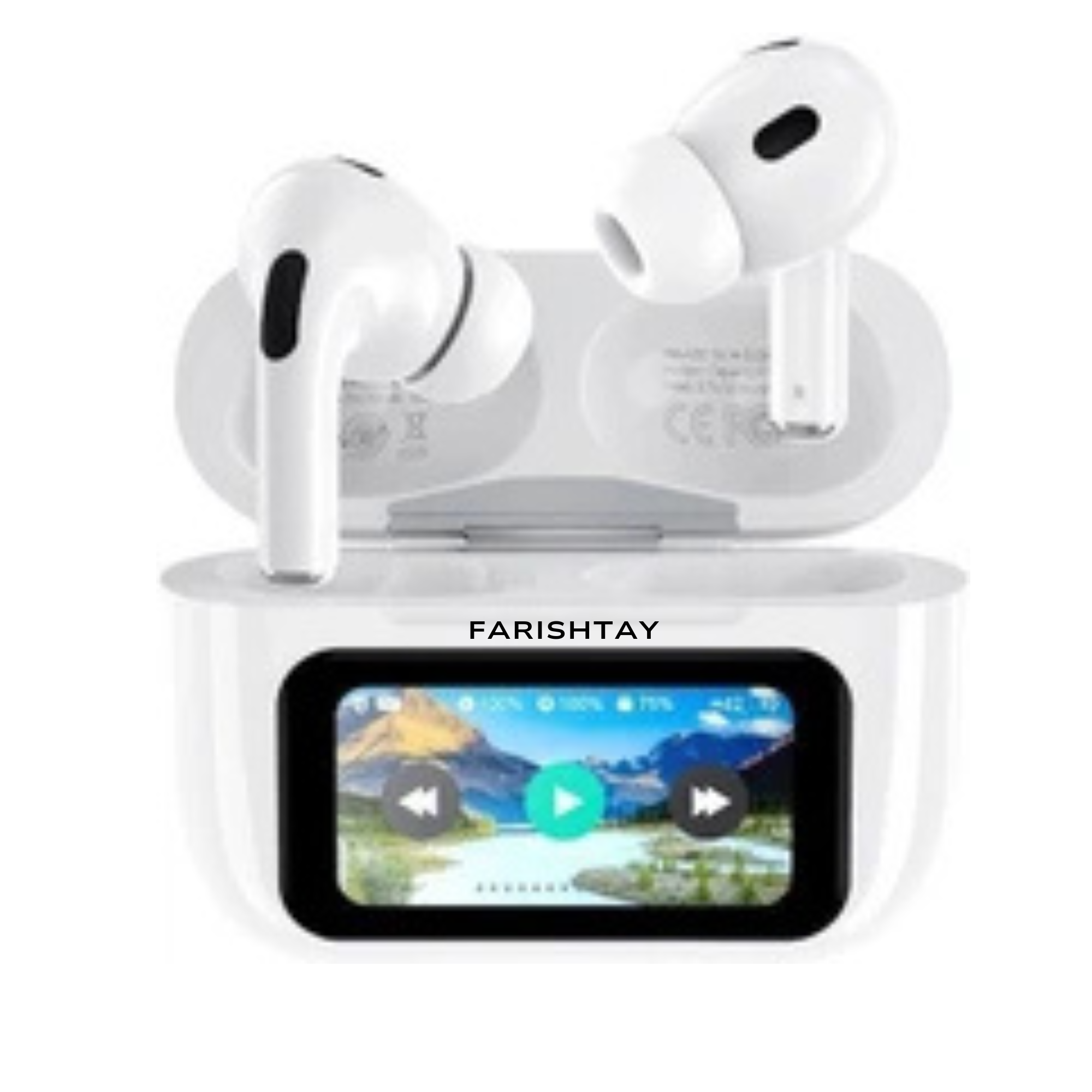 FARISHTAY Touch Display Earbud with Fast charging 60 hour playtime Gaming Music Smart Bluetooth Headset (Multicolor, True Wireless)