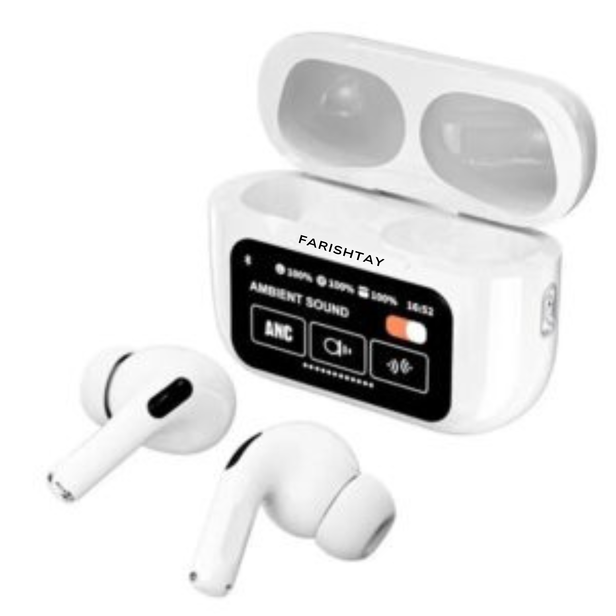 FARISHTAY Touch Display Earbud with Fast charging 60 hour playtime Gaming Music Smart Bluetooth Headset (Multicolor, True Wireless)