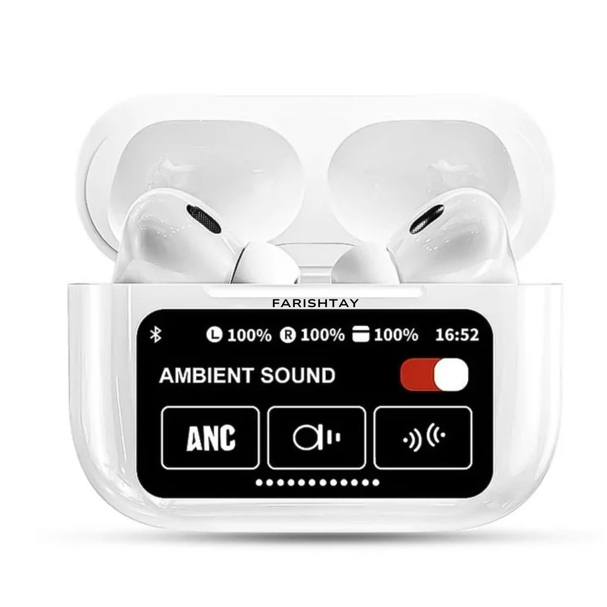 FARISHTAY Touch Display Earbud with Fast charging 60 hour playtime Gaming Music Smart Bluetooth Headset (Multicolor, True Wireless)